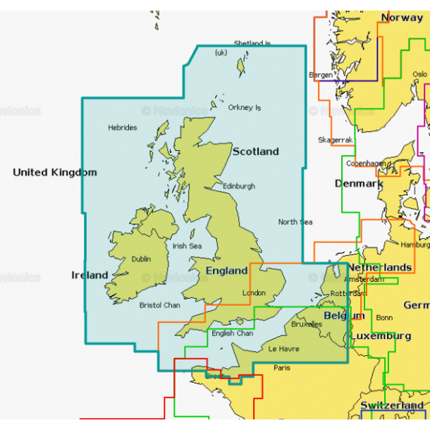 Kort Over England Og Irland Navionics Platinum+ H Kort Over England Og Irland